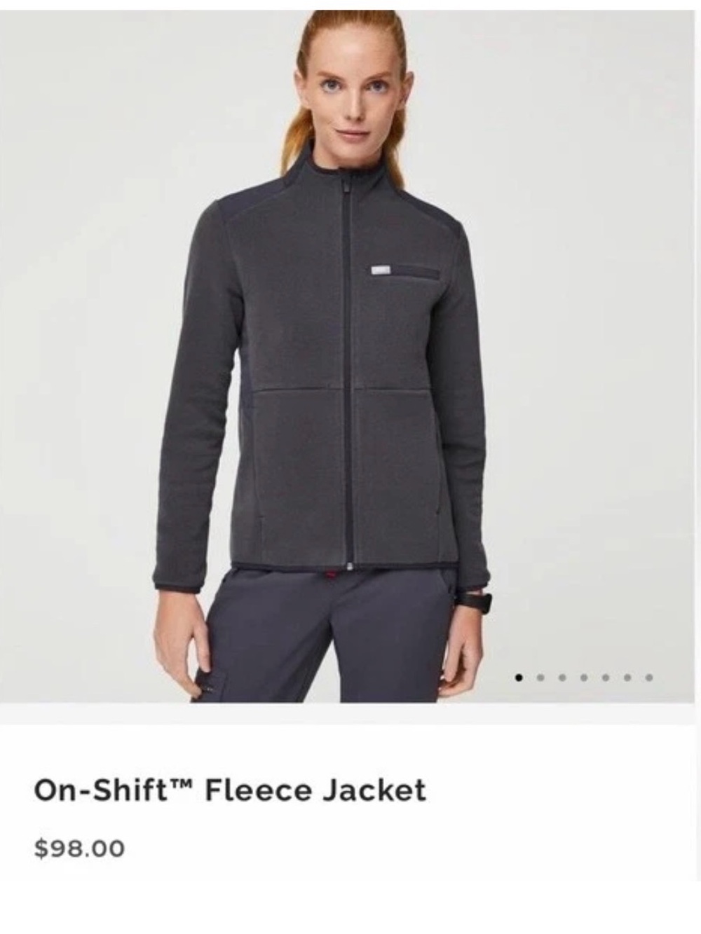 FIGS On Shift Fleece Jacket Women's Large Deep Charcoal ONSHIFT